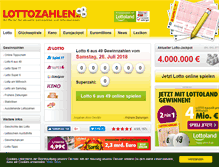 Tablet Screenshot of lottozahlen.eu